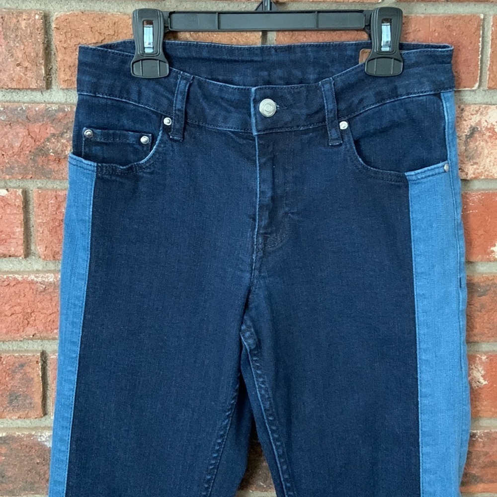 ASOS Dark Wash Blue Colorblock Slim Jeans - Picture 3 of 7